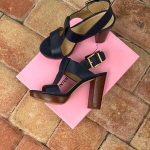 MICHAEL Michael Kors Navy and Brown Heeled Sandals